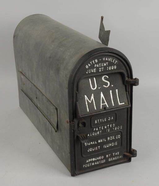 EARLY CAST IRON & METAL MAILBOX.                  