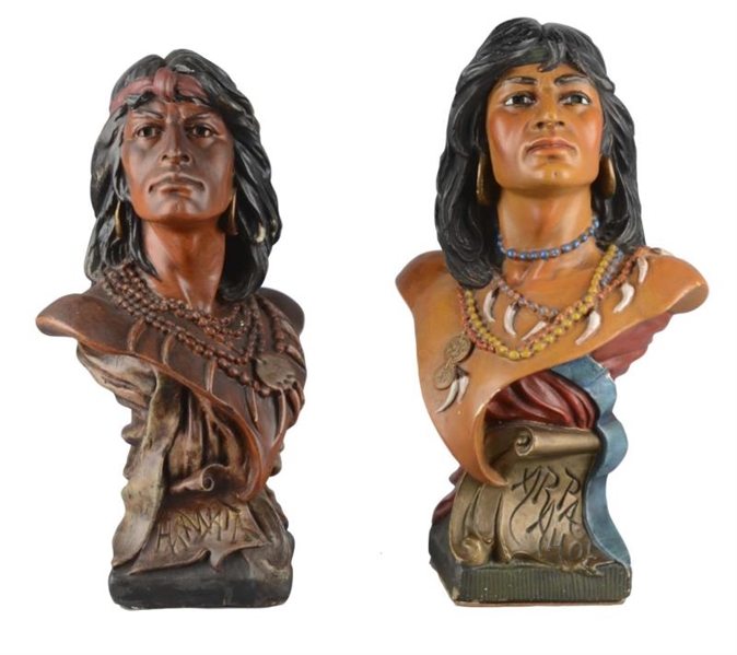 LOT OF 2: NATIVE AMERICAN CHALKWARE BUSTS         