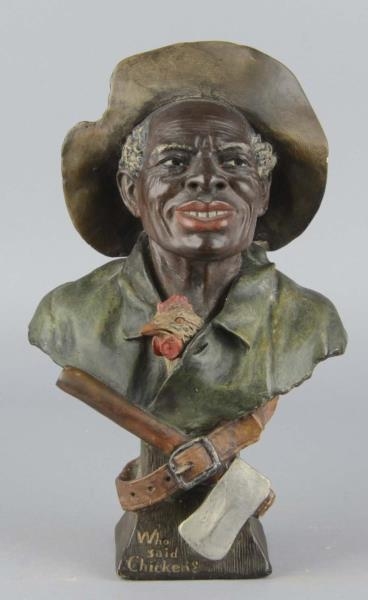 CHALKWARE BUST OF AFRICAN AMERICAN MAN            