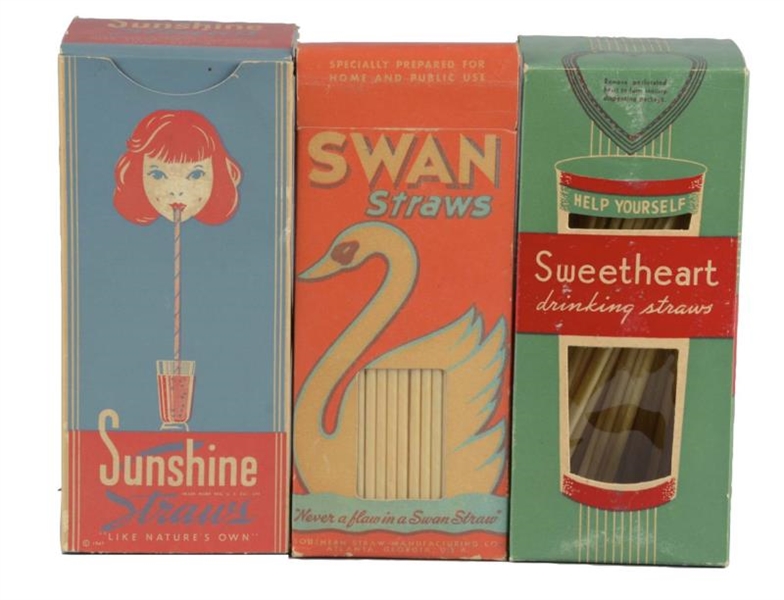LOT OF 3: BOXES OF PAPER STRAWS                   