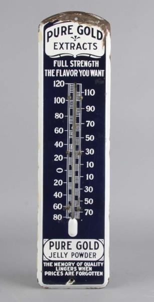 PURE GOLD EXTRACTS ADVERTISING THERMOMETER SIGN   