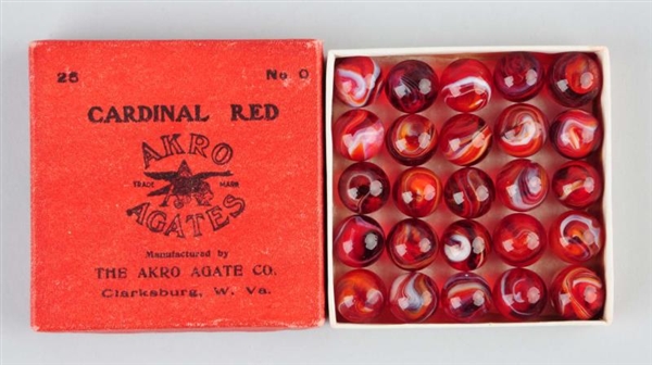 AKRO AGATE NO. 0 CARDINAL RED BOX SET.            