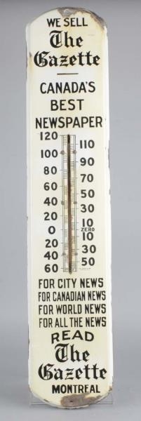 THE GAZETTE PORCELAIN THERMOMETER SIGN            