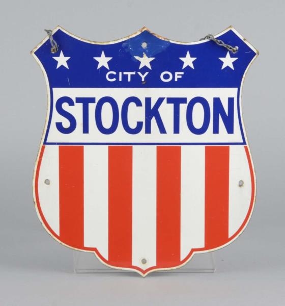 CITY OF STOCKTON PORCELAIN SIGN                   