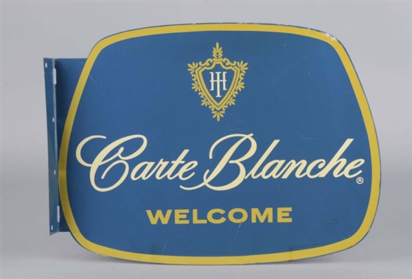 CARTE BLANCHE CREDIT CARD TIN FLANGE SIGN         