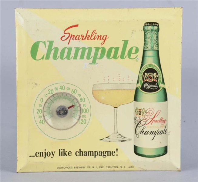 SPARKLING CHAMPALE TIN THERMOMETER SIGN           