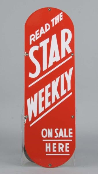 STAR WEEKLY PORCELAIN ADVERTISING SIGN            
