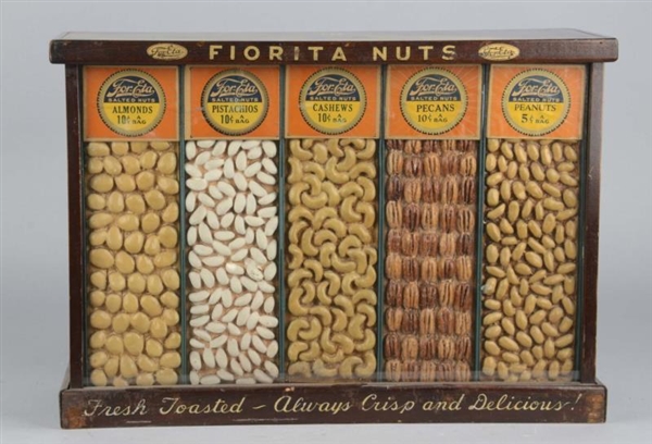 FIORITA NUTS WOOD AND GLASS DISPLAY CASE          