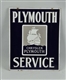 PLYMOUTH SERVICE WITH CHRYSLER PLYMOUTH LOGO SIGN.