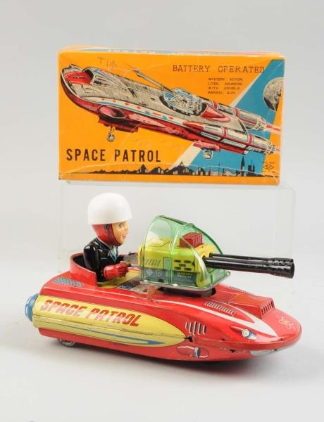 JAPANESE TIN LITHO BATTERY-OP SPACE PATROL VEHICLE