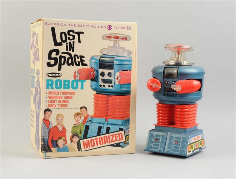 REMCO BATTERY OP "LOST IN SPACE ROBOT"  WITH BOX. 
