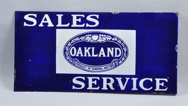 OAKLAND SALES SERVICE PORCELAIN FLANGE SIGN.      