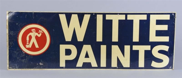 WITTE PAINTS TIN LITHO ADVERTISING SIGN           