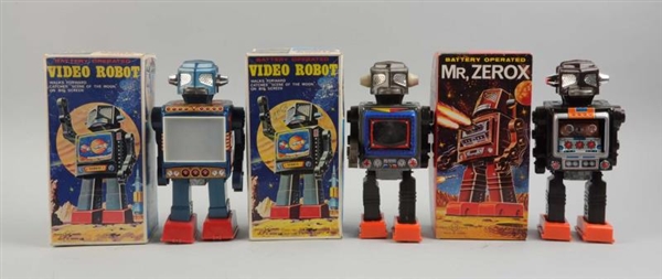 LOT OF 3: JAPANESE BATTERY OPERATED VIDEO ROBOTS. 