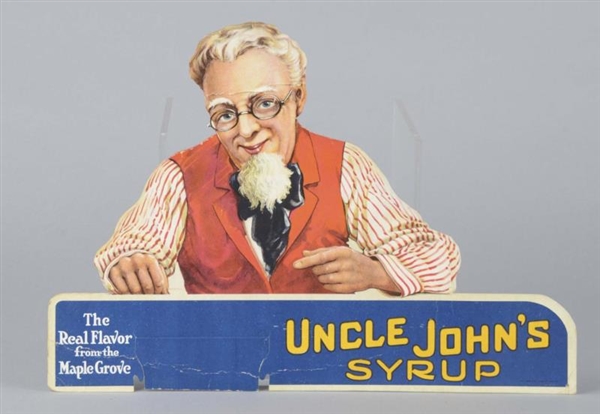 UNCLE JOHNS SYRUP DIE-CUT ADVERTISING SIGN       