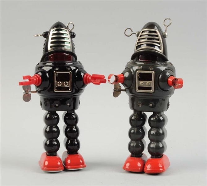 LOT OF 2: JAPANESE TIN AND PLASTIC PLANT ROBOTS.  