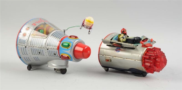 LOT OF 2: JAPANESE TIN LITHO SPACE CAPSULES.      