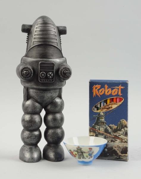 LOT OF 3: ROBBY THE ROBOT THEMED ITEMS.           