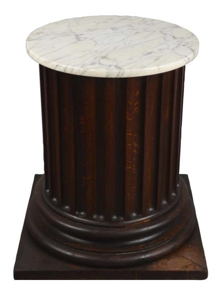 REEDED PEDESTAL WITH MARBLE TOP                   