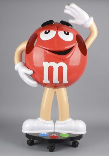 MR M&M RED CANDY CHARACTER WHEELED STORE DISPLAY  
