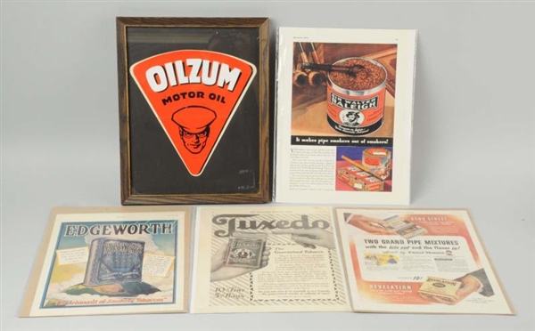 LOT OF 5: TOBACCO AND OIL ADS.                    