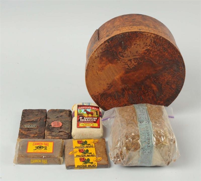 LOT OF 6: TOBACCO IN POUCHES AND CONTAINERS.      
