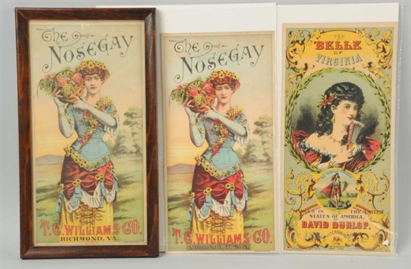 LOT OF 3: TOBACCO CRATE LABELS.                   