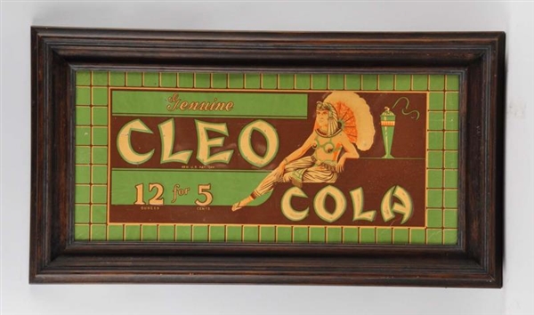 CLEO COLA TIN EMBOSSED ADVERTISING SIGN.          