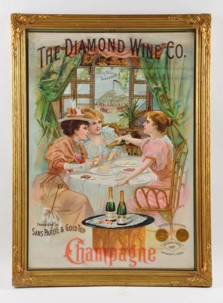 THE DIAMOND WINE CO. ADVERTISING POSTER.          