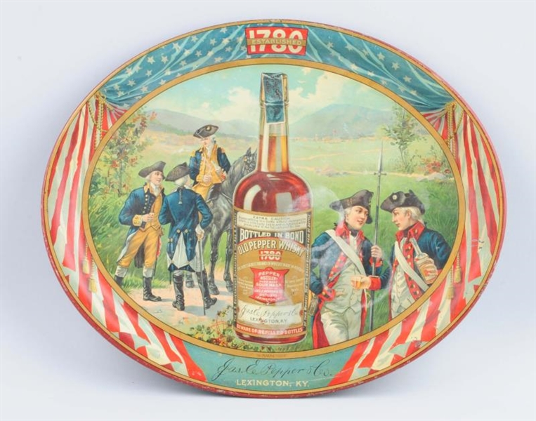 OLD PEPPER WHISKEY SERVING TRAY.                  
