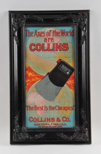 COLLINS AXES EMBOSSED PAPER SIGN.                 
