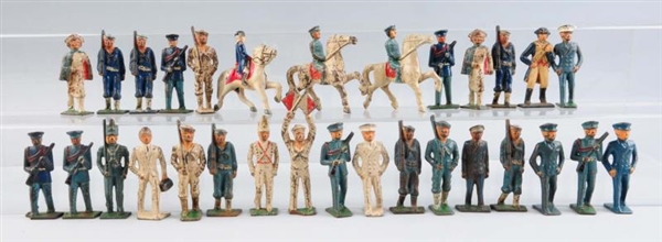 LOT OF 30: BARCLAY TYPE TOY SOLDIERS.             