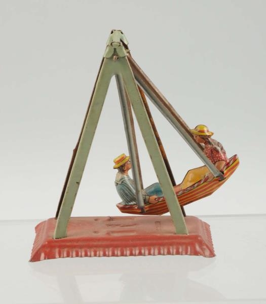 GERMAN TIN LITHO BOAT PENNY TOY.                  