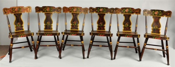 SET OF 6:  WOODEN CHAIRS.                         