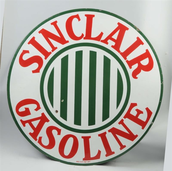 SINCLAIR GASOLINE WITH STRIPES SIGN.              