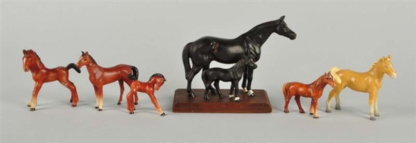 LOT OF 6: CAST IRON HORSE FIGURES.                