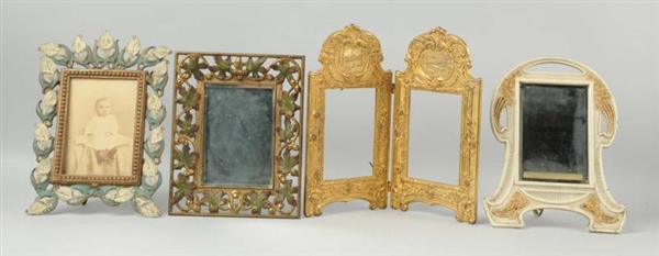 LOT OF 4: CAST IRON ASSORTED FRAMES.              