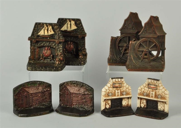 LOT OF 16: CAST IRON COTTAGE RELATED  BOOKENDS.   