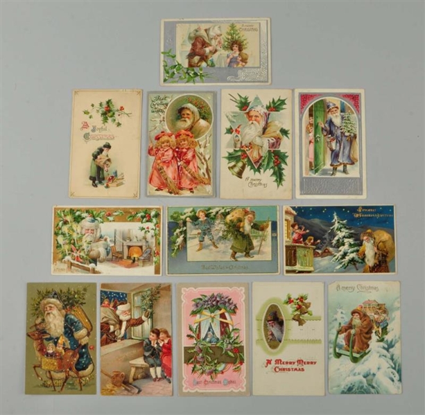 LOT OF 13: SANTA RELATED POSTCARDS.               