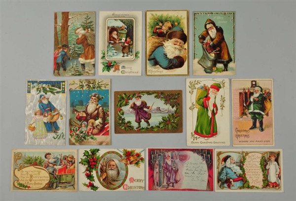 LOT OF 13: SANTA RELATED POSTCARDS.               