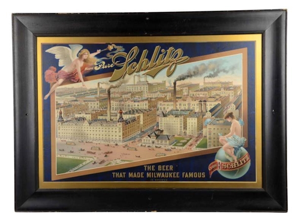 SCHLITZ BEER BREWERY LITHO ADVERTISING POSTER     