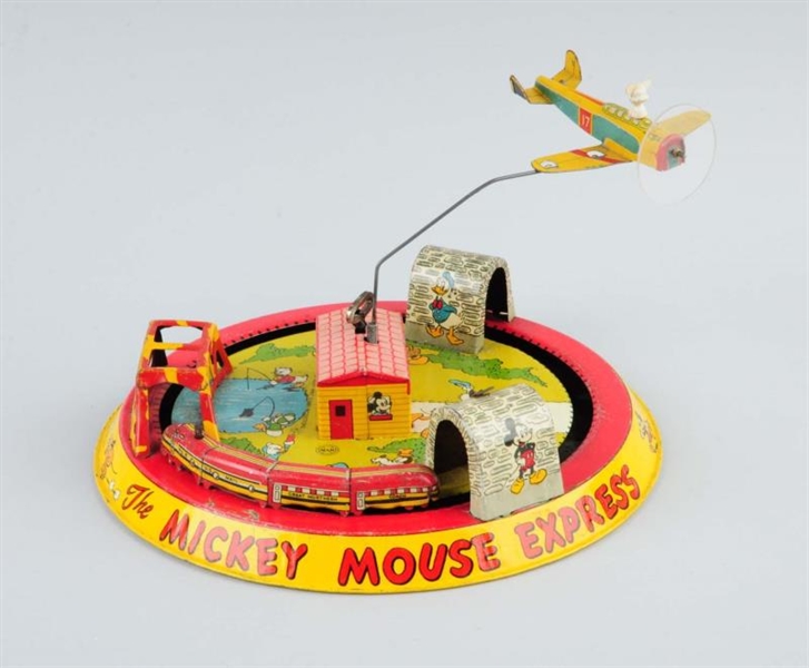 MARX TIN LITHO WIND UP MICKEY MOUSE EXPRESS TOY.  