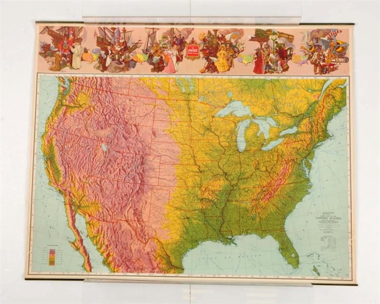 1942 COCA-COLA UNITED STATES MAP.                 