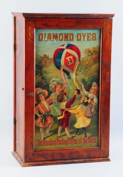 DIAMOND DYES ADVERTISING STORE DISPLAY CABINET.   