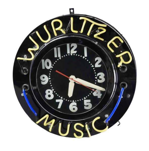 WURLIZTER MUSIC NEON CLOCK                        