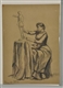 DRAWING OF A WOMEN HOLDING A STATUE.              