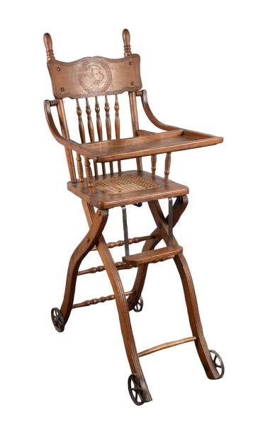 VINTAGE HIGH CHAIR WITH LIFT-UP TRAY              