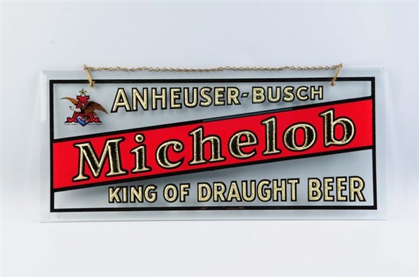 ANHEUSER BUSCH MICHELOB REVERSE PAINTED GLASS SIGN