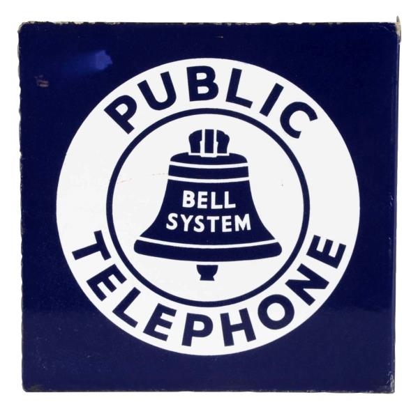 BELL TELEPHONE SYSTEMS PORCELAIN FLANGE SIGN      