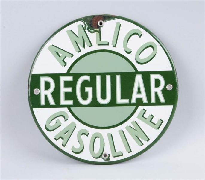 AMLICO GASOLINE REGULAR SIGN.                     